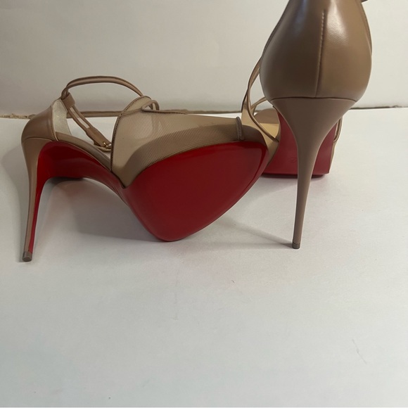 NWT Authentic Christian Louboutin Mariacar 120 Rete/Nappa 9B Strapped Heels - Picture 2 of 16